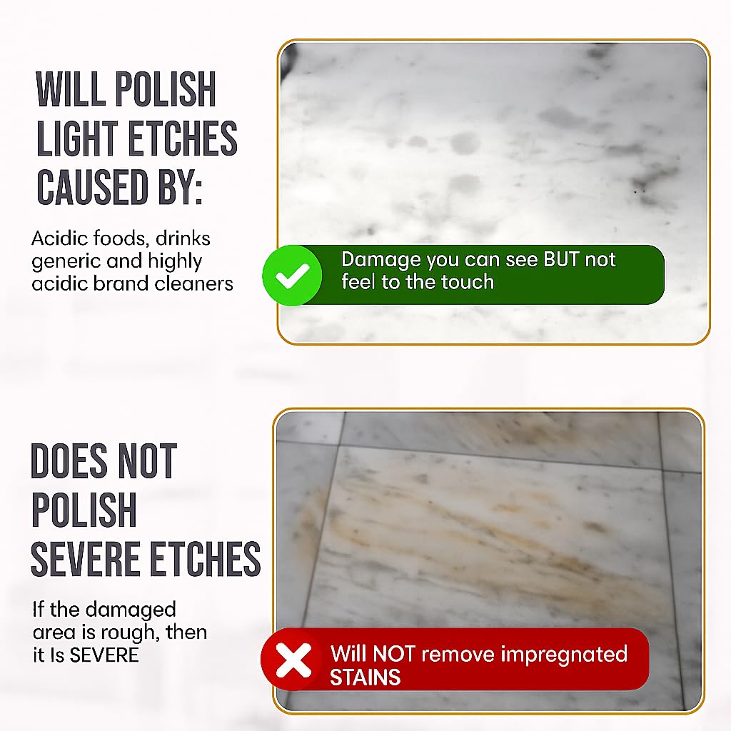 MB Stone Care Sample Kit - MB-11 Marble Etch Remover for Light to Neutral Colored Calcite Based Stone, GT-1 Green Thing, MB-24 Barrier Sealer, Finito