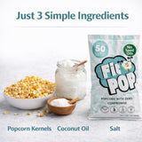 FitPop Coconut Oil Popcorn, No Seed Oils, Gluten Free, Non GMO, 4.4 Ounces (Pack Of 3)