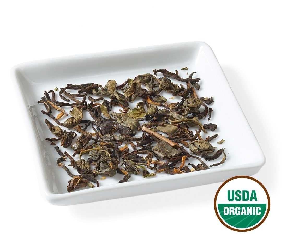 Golden Moon Tea Organic Vanilla Mint Tea - Loose Leaf, Non-GMO - Travel Tin (30 Servings)