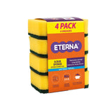 ETERNA Double Action Sponge, Heavy Duty Scrub Sponge, Non-Scratch, Ideal for Washing Dishes and Cleaning Kitchen (12 Units)