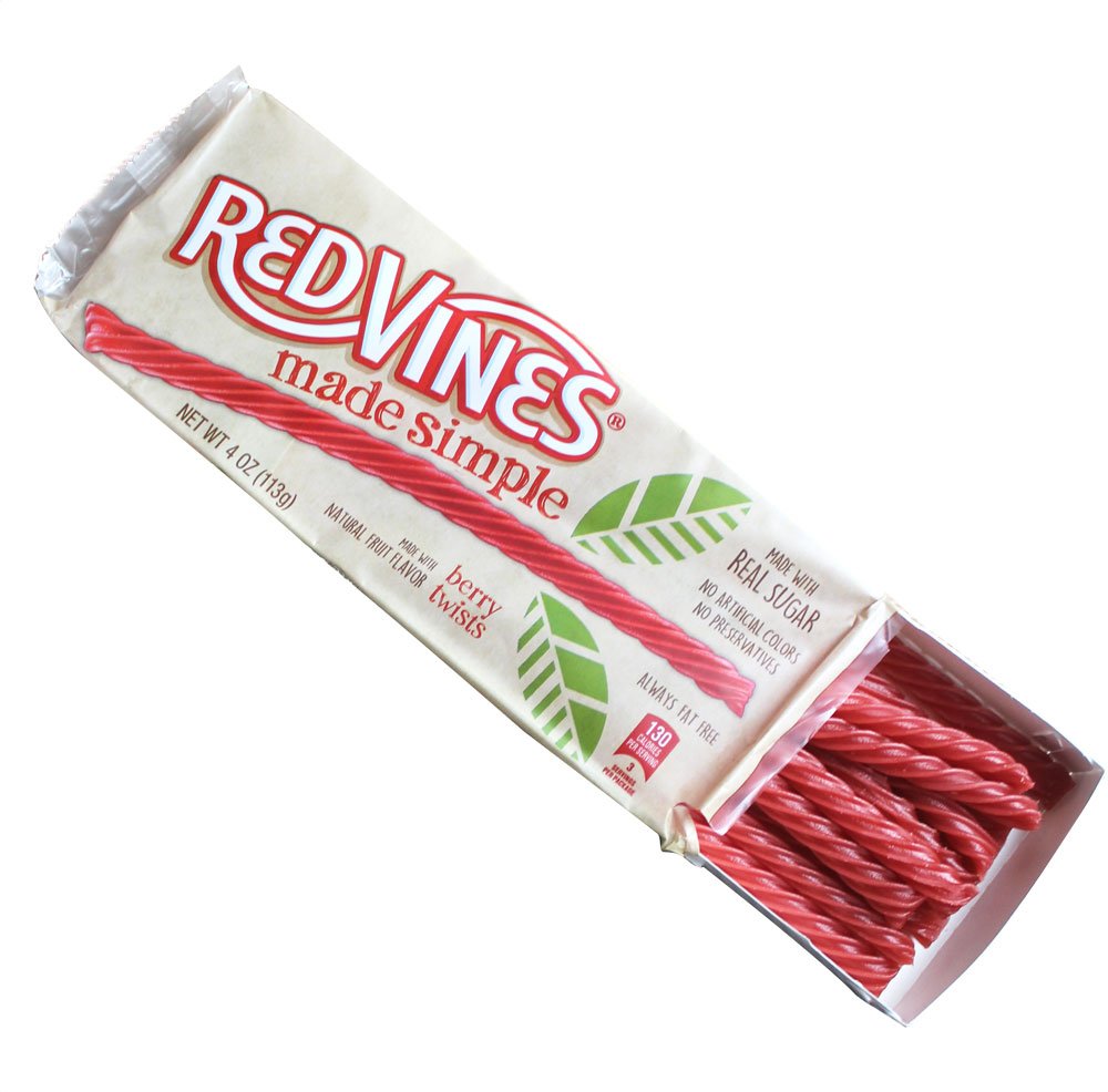 Red Vines Made Simple Berry Licorice Twists, 4oz Tray
