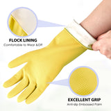 FCTTD Rubber Kitchen Dishwashing Gloves - 4 Pairs Colorful Reusable Cleaning Gloves for Kitchen Washing Dishes and Household Cleaning (Medium