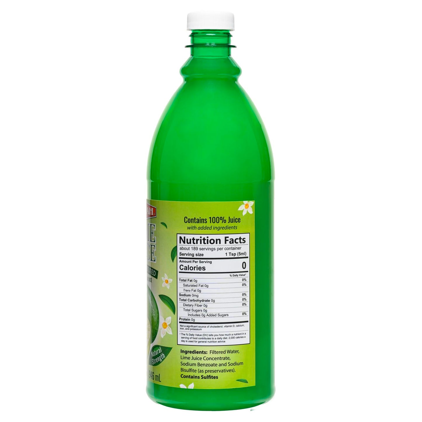 TAZAH 100% Real Lime Juice, Reconstituted - 32 fl oz (1 Qt) 946ml - Natural Flavor & Strenght - Ideal for Cooking, Cocktails, and Beverages - Kosher