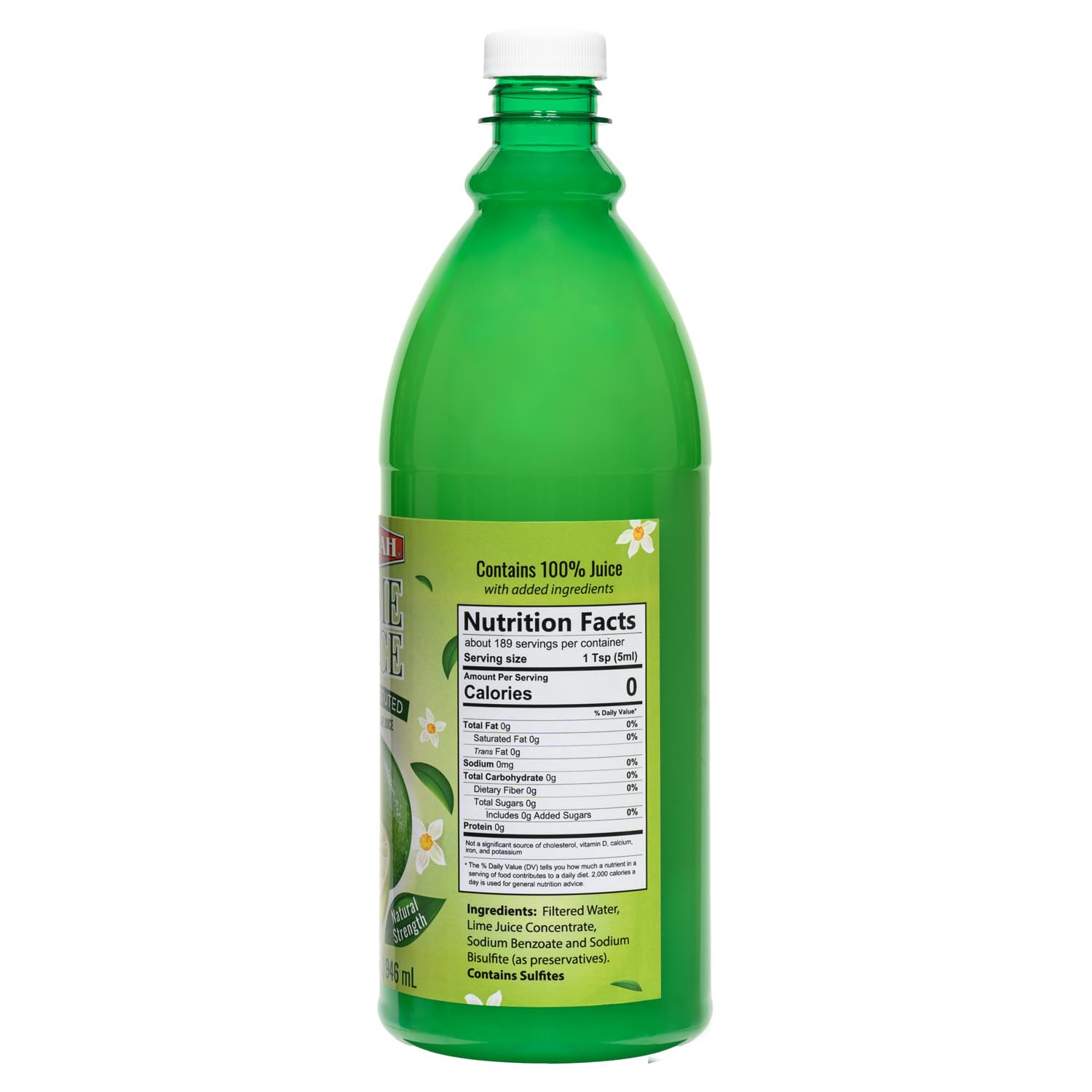 TAZAH 100% Real Lime Juice, Reconstituted - 32 fl oz (1 Qt) 946ml - Natural Flavor & Strenght - Ideal for Cooking, Cocktails, and Beverages - Kosher