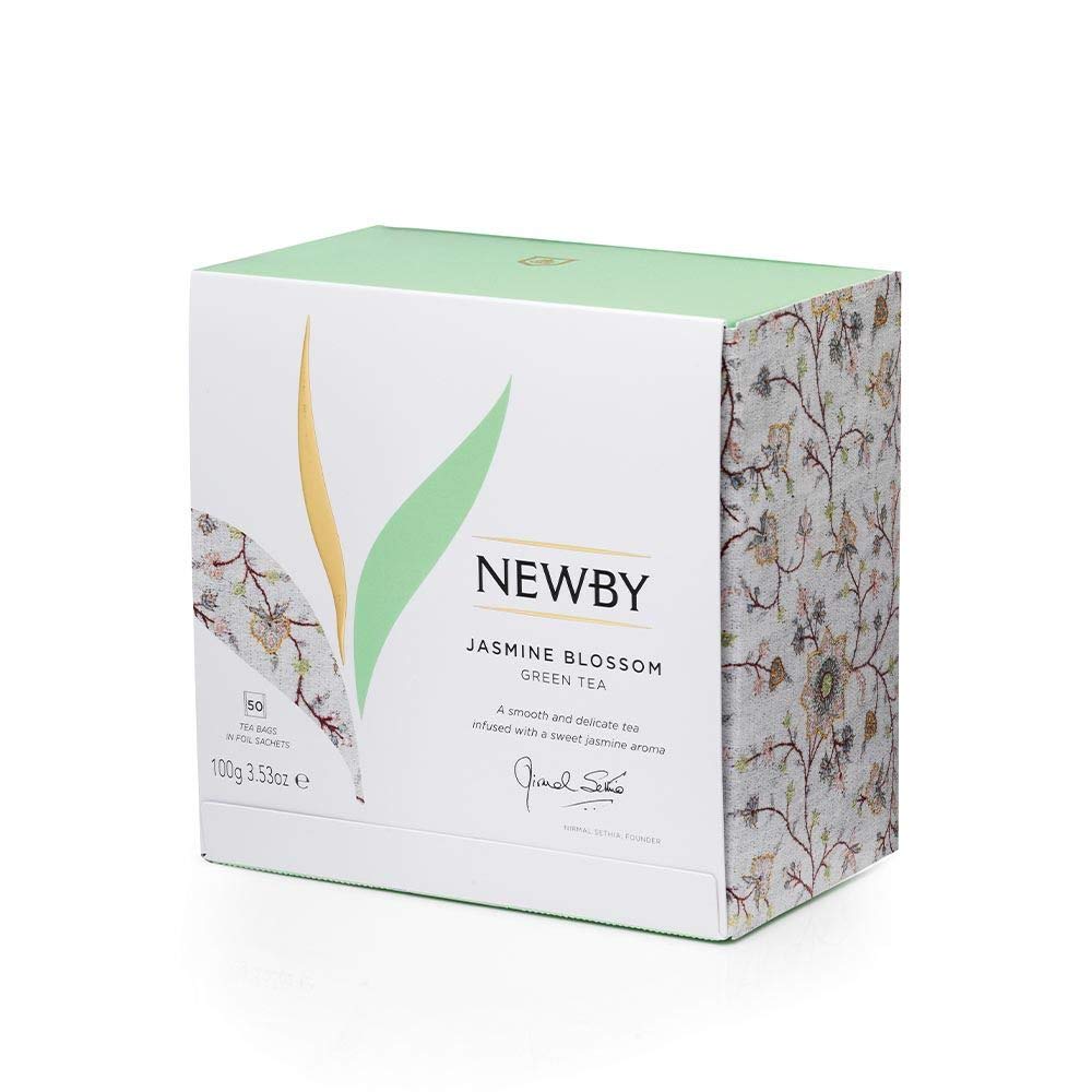 Jasmine Blossom Tea - 50 Individually Wrapped Tea Bags - Floral & Refreshing Green Tea by Newby Teas