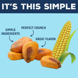 LOVE CORN Fab Four Variety Pack - Hot & Spicy, Sea Salt, BBQ, Salt & Vinegar - Crunchy Roasted Corn Snacks, Vegan, Gluten Free - Lunchbox, Office