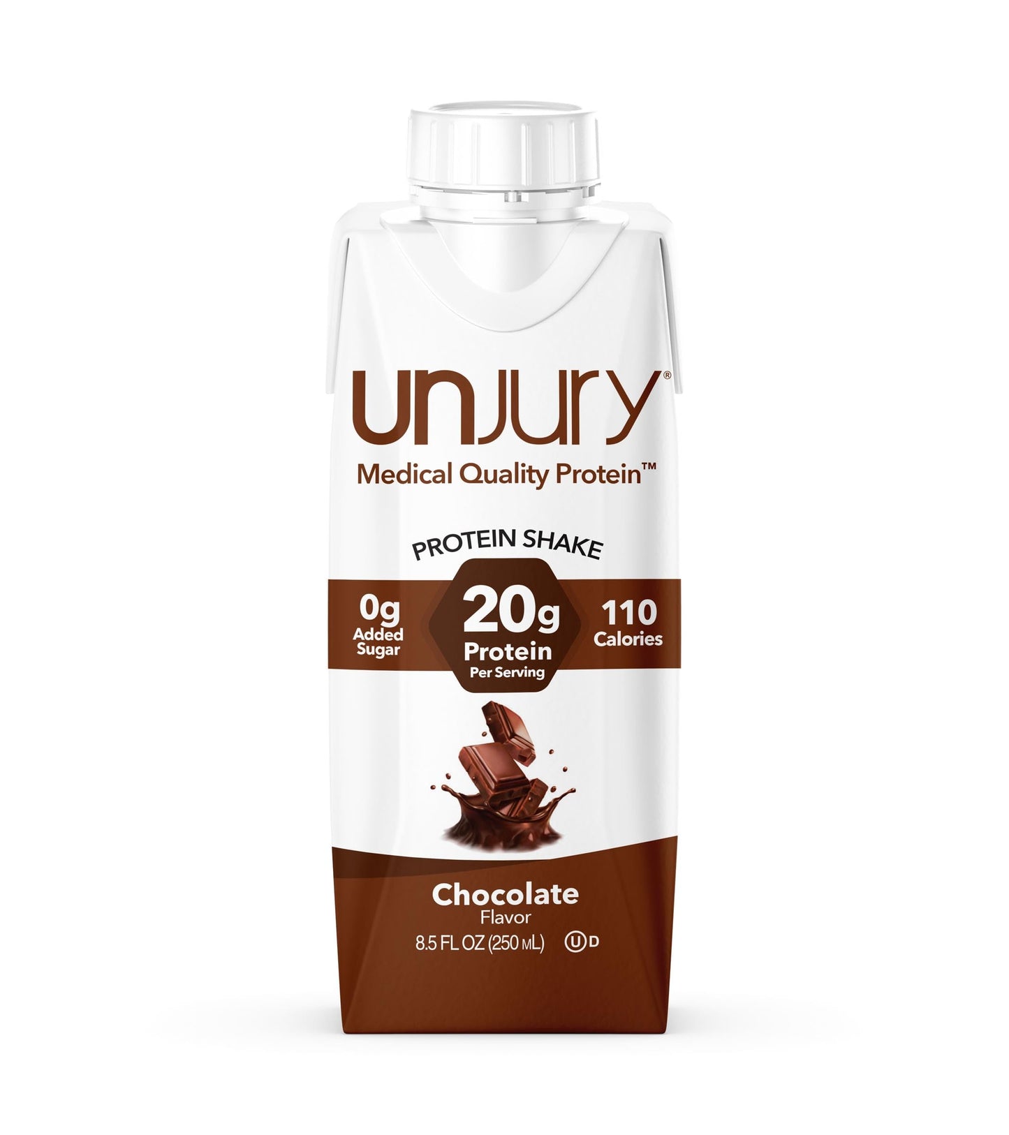Unjury High Protein Shake Ready to Drink | Chocolate | 20g Grade-A Milk Protein Isolate | Lactose Free | 12 Servings Per Case