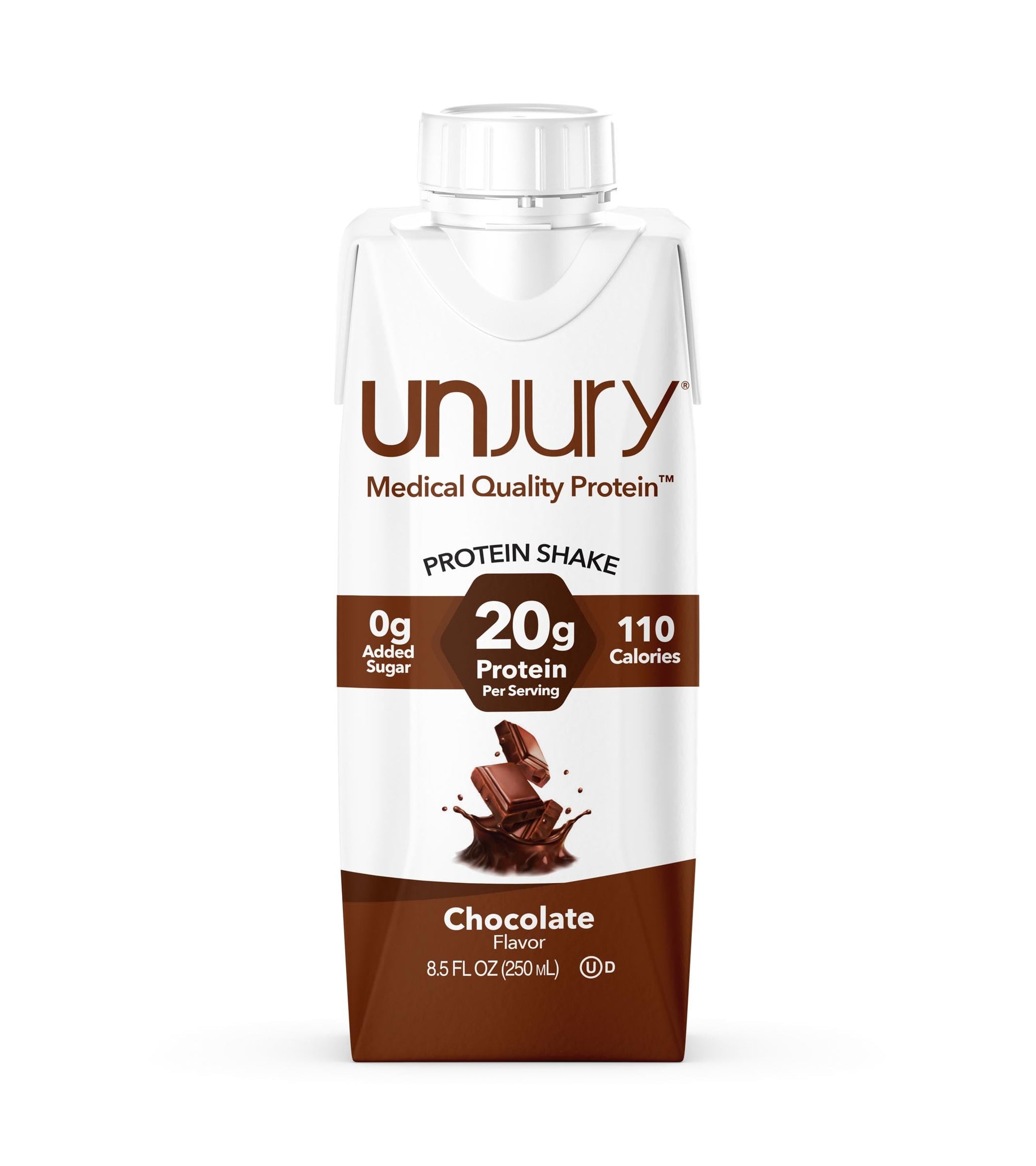 Unjury High Protein Shake Ready to Drink | Chocolate | 20g Grade-A Milk Protein Isolate | Lactose Free | 12 Servings Per Case