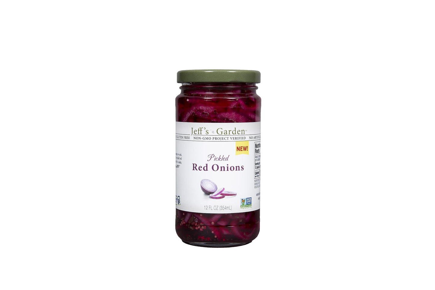 Jeff's Garden Pickled Onion Pack, Pickled Red Onion & Spicy Pickled Onion | Gluten Free | 12 Fluid Ounce Jar (Pack of 2)