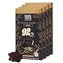 ChocZero 92% Cocoa Ultimate Dark Chocolate Squares - Sugar Free, Vegan, Keto Friendly & High Fiber, No Sugar Alcohols - 4 Count (3.2 oz Boxes)