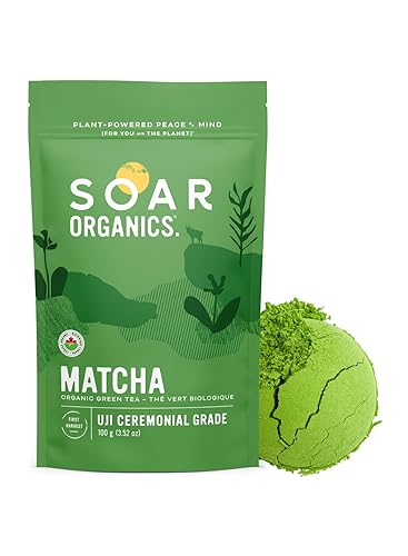 Soar Organics - Uji Ceremonial Grade Matcha Green Tea Powder - Authentic Japanese First Harvest (3.52 oz)