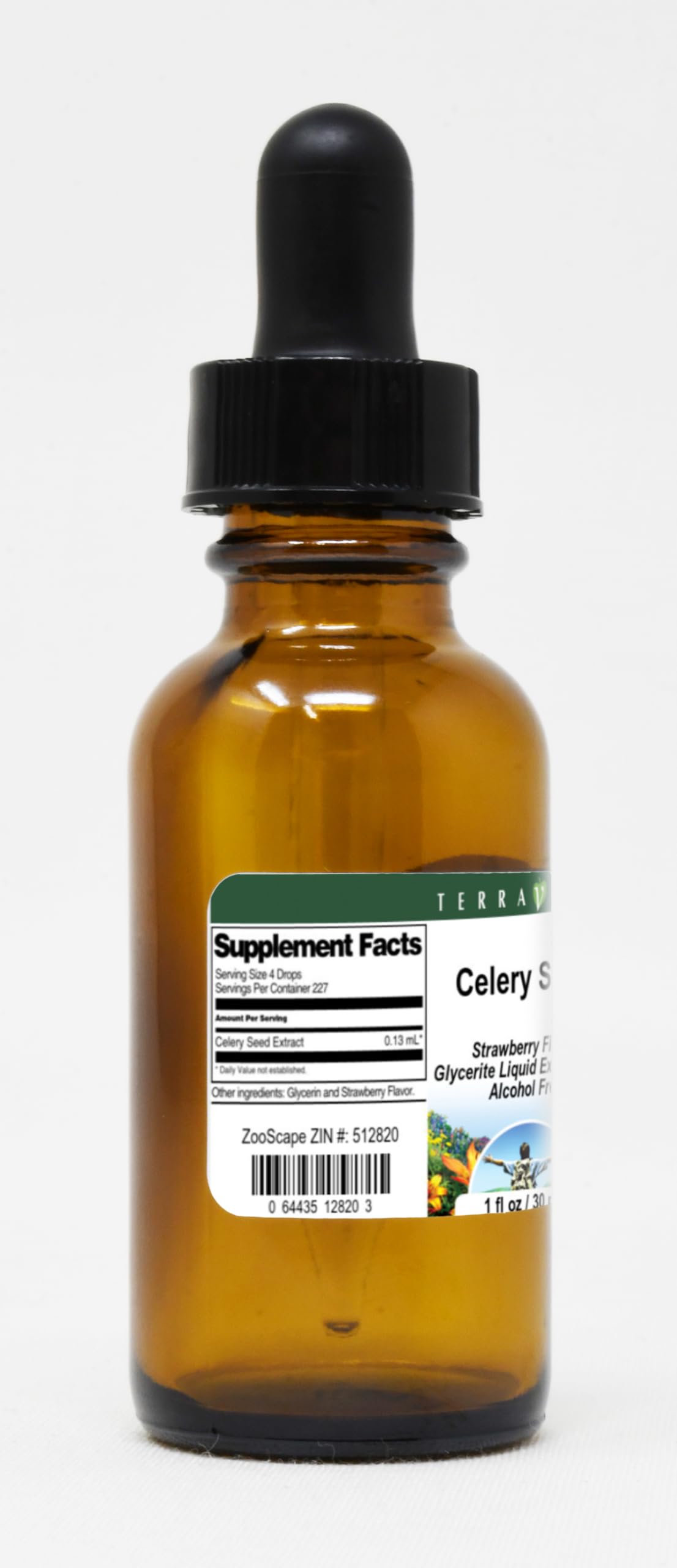 Terravita Celery Seed Glycerite Liquid Extract (1:5) - Strawberry Flavored (1 oz, ZIN: 512820) - 3 Pack