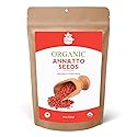 SPICY ORGANIC Annatto Seeds Whole 8 Oz. - USDA Certified Organic - All-Natural Achiote Seeds Spice and Seasoning for Rice, Cheese, Sauces, Achiote