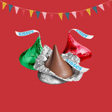 Candykrave Hershey'ss Cristmas Kisses Milk Chocolate candy - (1LB 90 pcs) - Bulk chocolate Silver Foil Candy variety pack - Delicious Treats