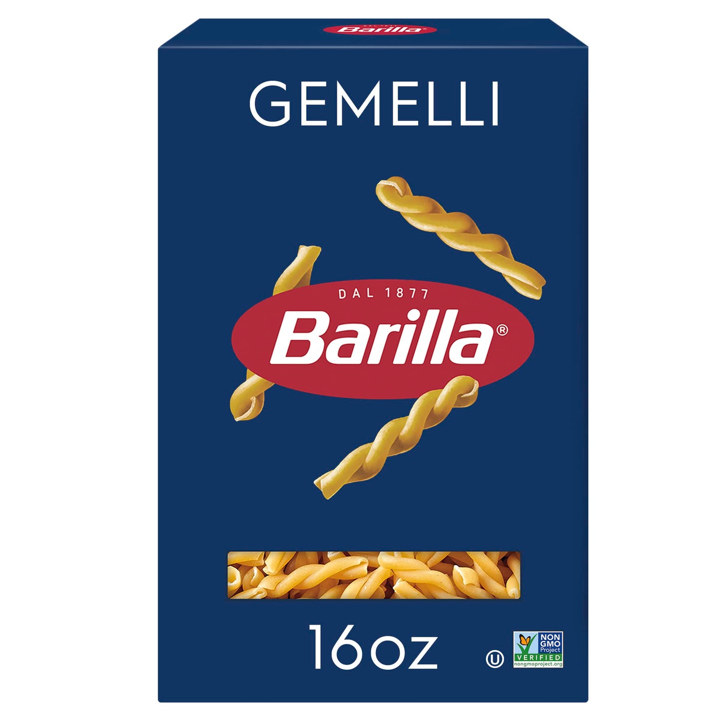 Barilla Gemelli Pasta, 16 oz. Box - Non-GMO, Made with Durum Wheat Semolina - Kosher Certified