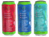 CAMO Energy Edge Variety Pack Energy Drink, Cherry Bomb, Tropical Surge, Gummy Razz (4 each)16oz Cans, 12 Pack, Ultra Premium Caffeine Blend