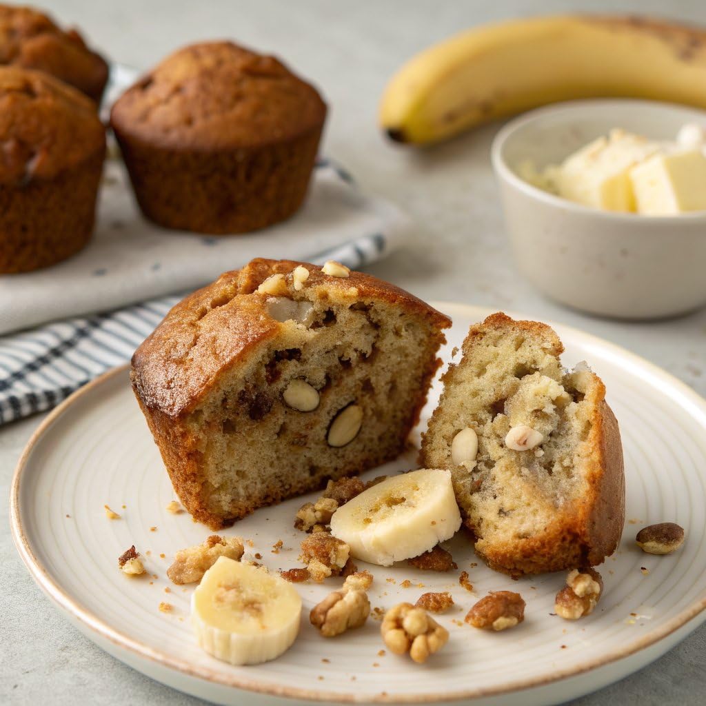 Amazon Grocery, Banana Nut Muffins, 14 Oz, 4 Ct, Frozen