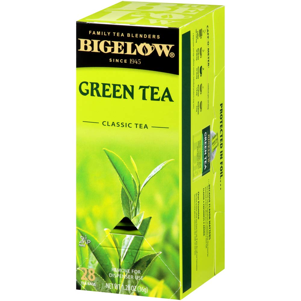 Bigelow Green Tea 28-Count Boxes (Pack of 6) Premium Bagged Green Tea Bright Antioxidant-Rich All Natural Medium-Caffeine Tea in Individual