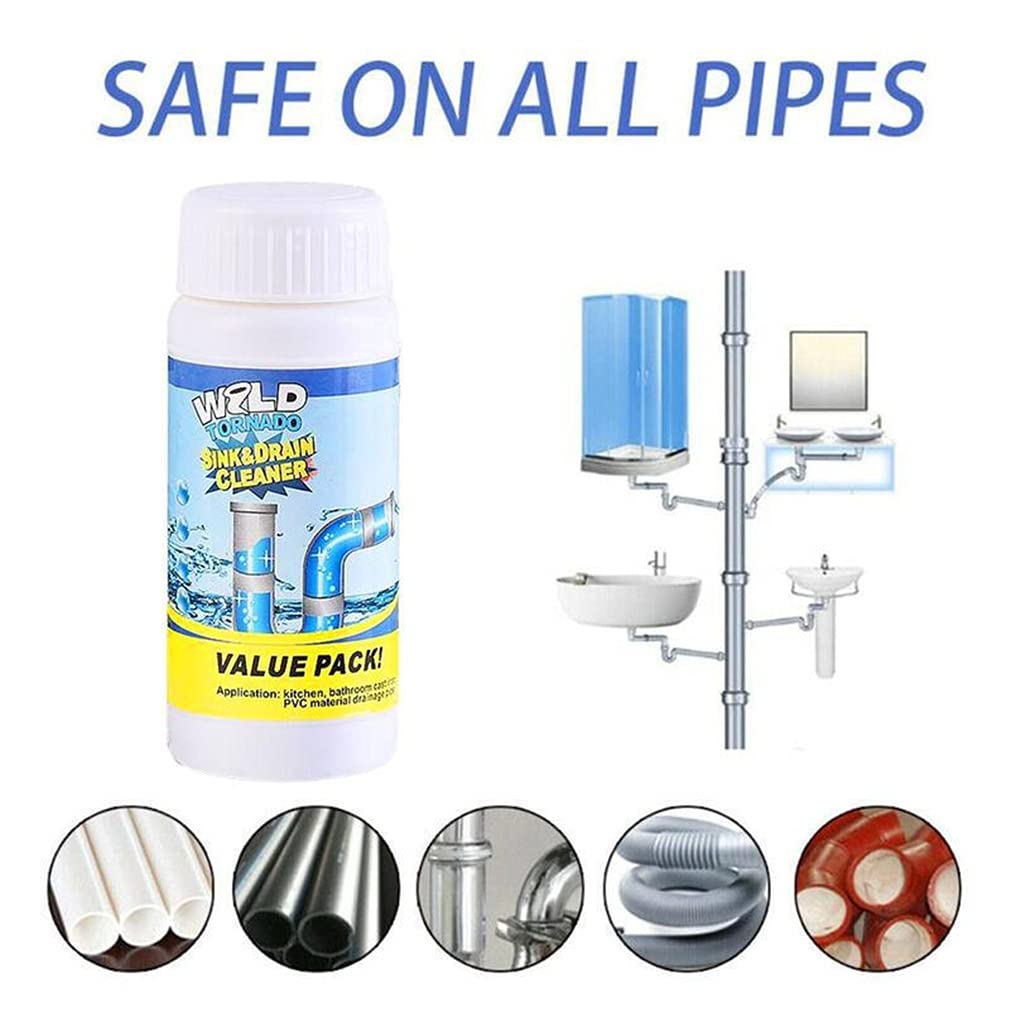 Wild Tornado Pipe Dredging Deodorizer openers Powerful Pipe Dredging Agent Powerful Sink Drain Cleaner for Kitchen Sewer Toilet Brush Closestool