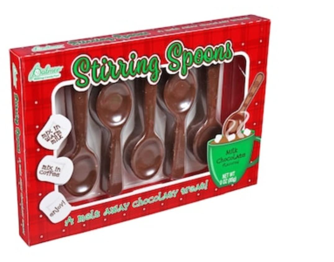 Holiday Treats Christmas Sweet Vanilla Marshmallows | Peppermint Flavored Candy Cane Spoons Milk Chocolate Stirring
