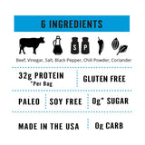 Garlic Kalahari Biltong, Air-Dried Thinly Sliced Beef, 2oz (Pack of 8), Sugar Free, Gluten Free, Keto & Paleo, High Protein Snack