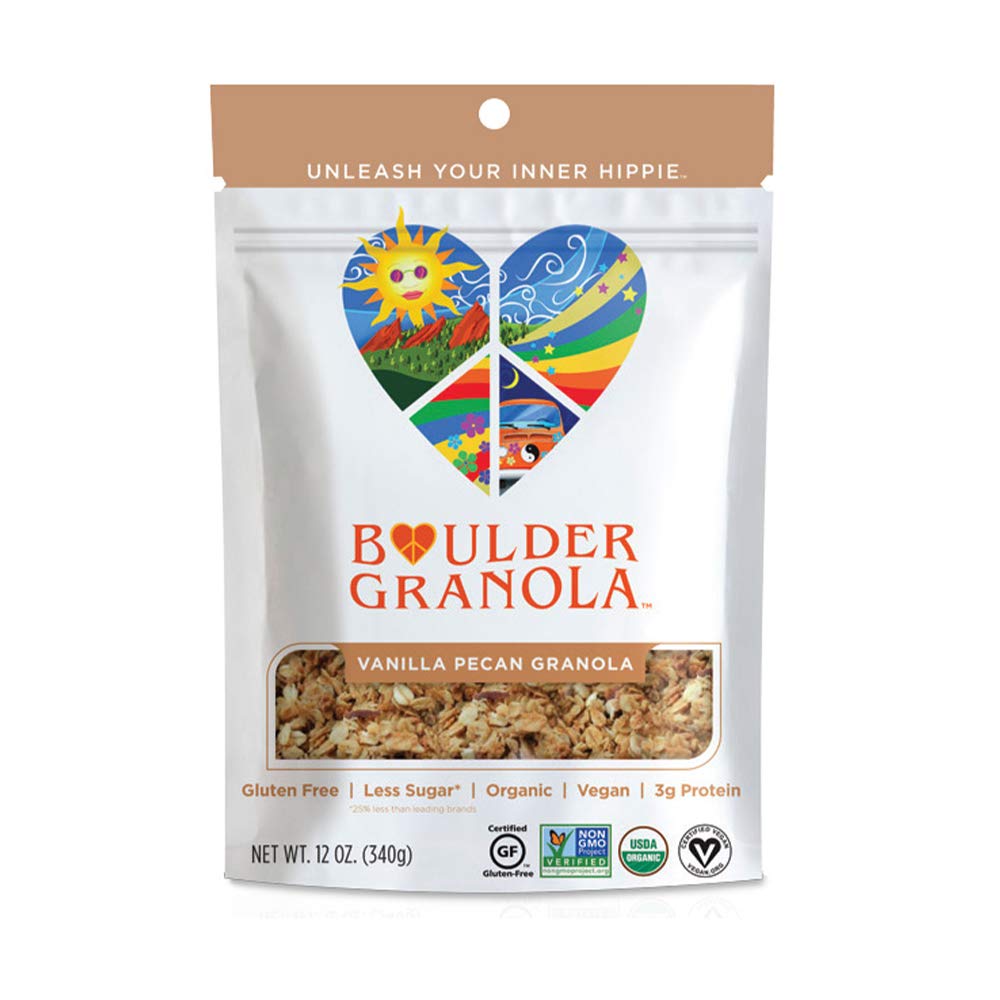 Boulder Granola Organic Gluten-Free Low-Sugar Healthy Granola (Vanilla Pecan, 12 ounce)