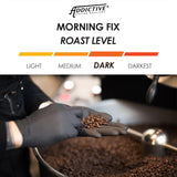 Addictive Coffee Roasters Morning Fix - Ground Coffee Dark Roast Latin America Blend With Hints of Cacao, Orange Peel & Toasted Vanilla - 12 Ounce Bag