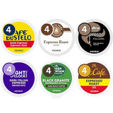 Espresso Style Dark Roast Italian K-Cup Pods Coffee Variety Pack Sampler Includes Cafe Bustelo, Eight O'Clock, Barista Prima Coffeehouse, Lavazza
