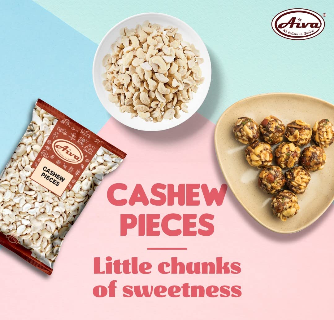 AIVA - Cashew Pieces Raw Premium Grade, 10 lb Bulk, Unroasted & Unsalted Cashews for Cooking, Baking & Topping