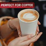 Smygoods White Disposable Paper Coffee Cups with Lids (12 OZ, 25 Count) For Hot Beverages, Tea, Espresso, Cocoa - To Go Drink Containers, Café