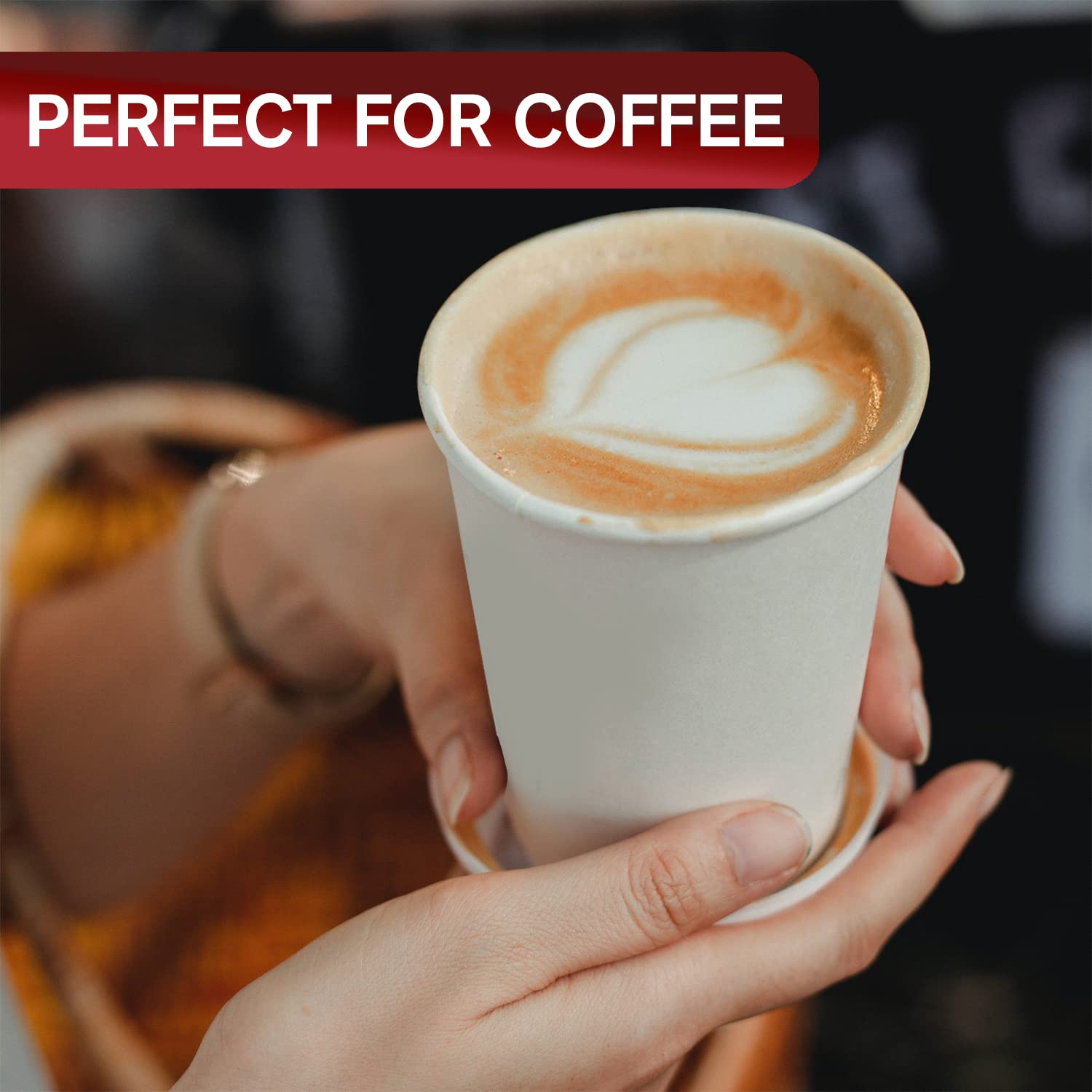 Smygoods White Disposable Paper Coffee Cups with Lids (12 OZ, 25 Count) For Hot Beverages, Tea, Espresso, Cocoa - To Go Drink Containers, Café