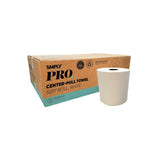 SMPLY PRO Center-Pull Towels, 6-Roll Case, 520’ Roll, 2-Ply White Disposable, Fits Universal Center-Pull Dispensers, Bulk Commercial Paper Towels
