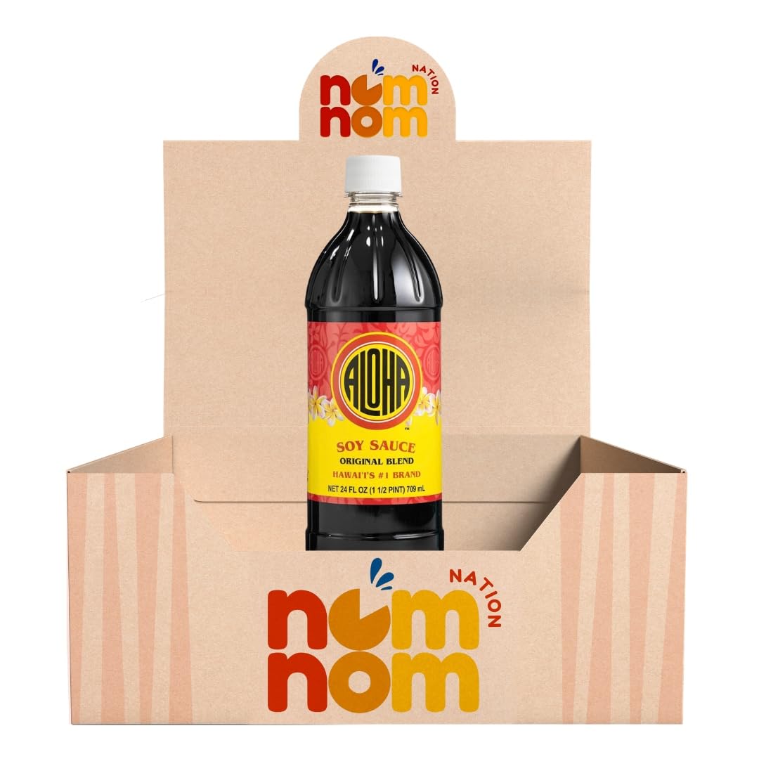 Aloha Shoyu Original Blend Soy Sauce (24 oz) Bottle - Pack of 1 - Shoyu Asian Sauce for Dumpling and Eel - Dark Soy Low Sodium Style - Ponzu