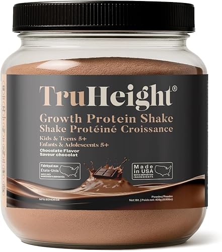 TruHeight Growth Protein Shake (Chocolate Milk Flavor, Whey) Tall Nutrition for Natural Growth & Development - Protein Powder for Kids & Teens, Weight