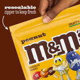 M&M'S Peanut Milk Chocolate Candy Resealable Bulk Pack, Party Size, 38 oz Bag, For Sharing, Baking and Snacking