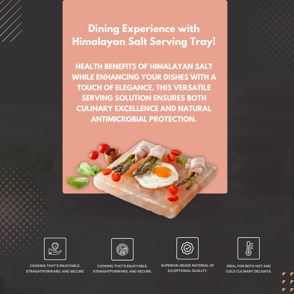 SALT N SOUL Himalayan Salt Block for Grilling Size 8x8x1 | Salt Block for Cooking, Serving, and Cutting | Cooking Salt Stone | Himalayan Salt Plate