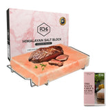 POHS 2 INCHES THICK Himalayan Salt Block For Grilling, Searing, Cooking, BBQ, Himalayan Salt Slab with Premium Quality Stainless Steel Holder 12x8x2