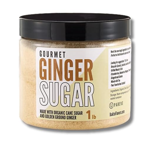 Bakto Flavors Gourmet Golden Ginger Cane Sugar, 1-pound Jar