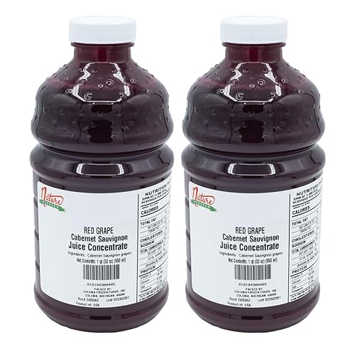 Nature Blessed 100% Pure Cabernet Sauvignon Red Grape Fruit Juice Concentrate - 2 Quarts (2/32 fl oz bottles), Excellent for Home Brewers, Vintners