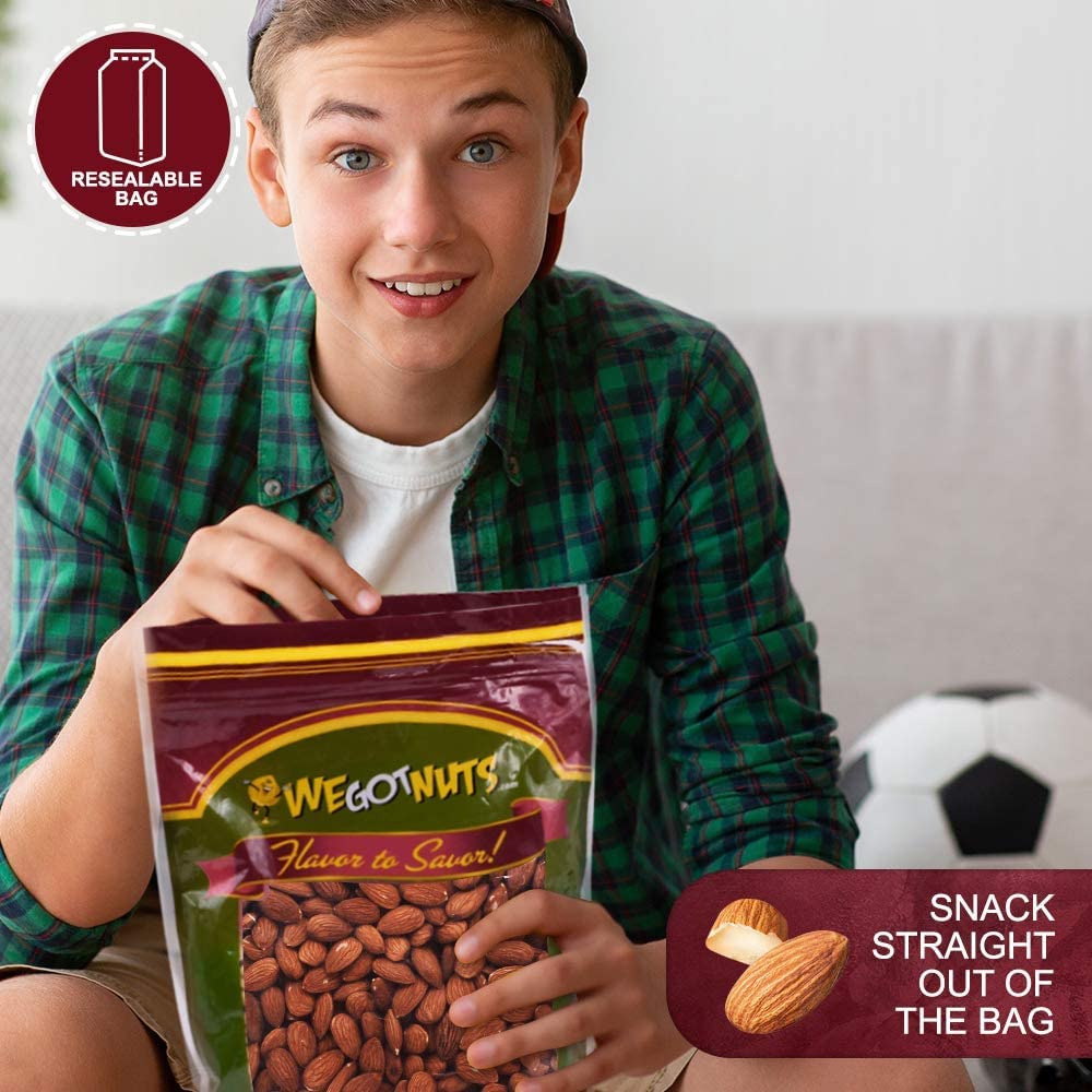 We Got Nuts® Roasted Unsalted Almonds - Packed Fresh in Resealable Bag (32oz - 2 Pound Bag