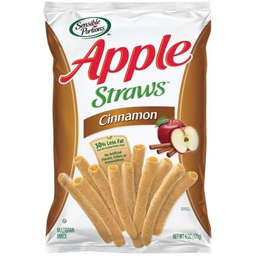 Sensible Portions Cinnamon Apple Straws, 6 Ounce -- 12 per case.