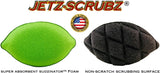 Jetz-Scrubz Scratch-Free Scrubber Sponge, Lime Shaped, Set of 4, Made in USA
