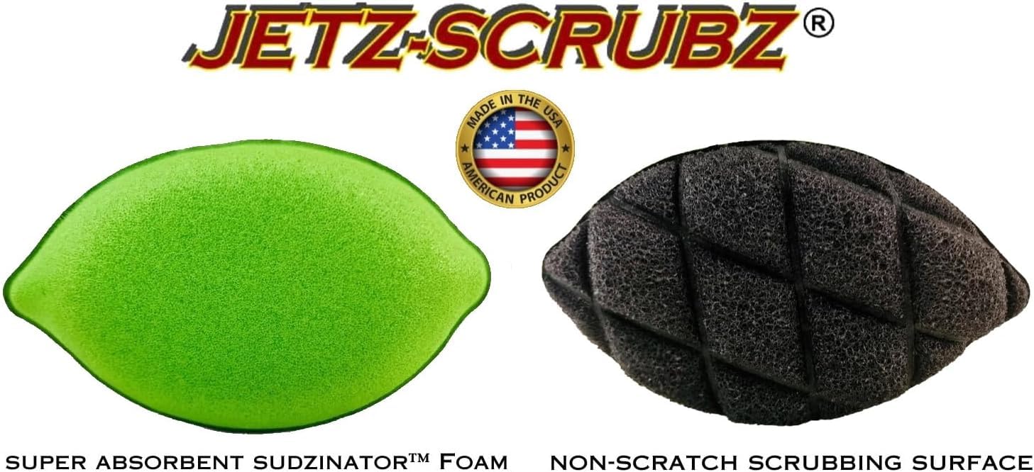 Jetz-Scrubz Scratch-Free Scrubber Sponge, Lime Shaped, Set of 4, Made in USA