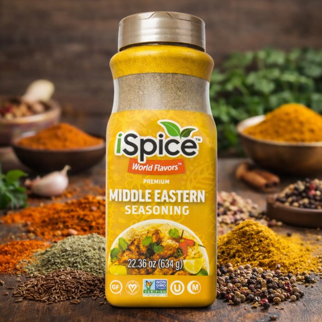 iSpice Blend | Middle Eastern Seasoning | 22.36 oz | Mixed Spice & Seasoning | Bulk Size | Halal | Kosher (Middle Eastern)