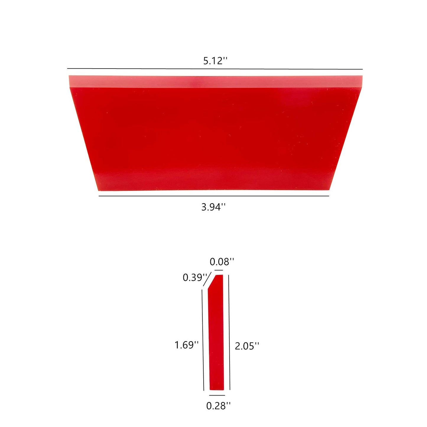 CARTINTS 2pack Squeegee Blades Replacement Mini Squeegee, 5.1x 2 inch, for Cleaning Glass, Shower Door and Car Windows and Screen Printing,Red