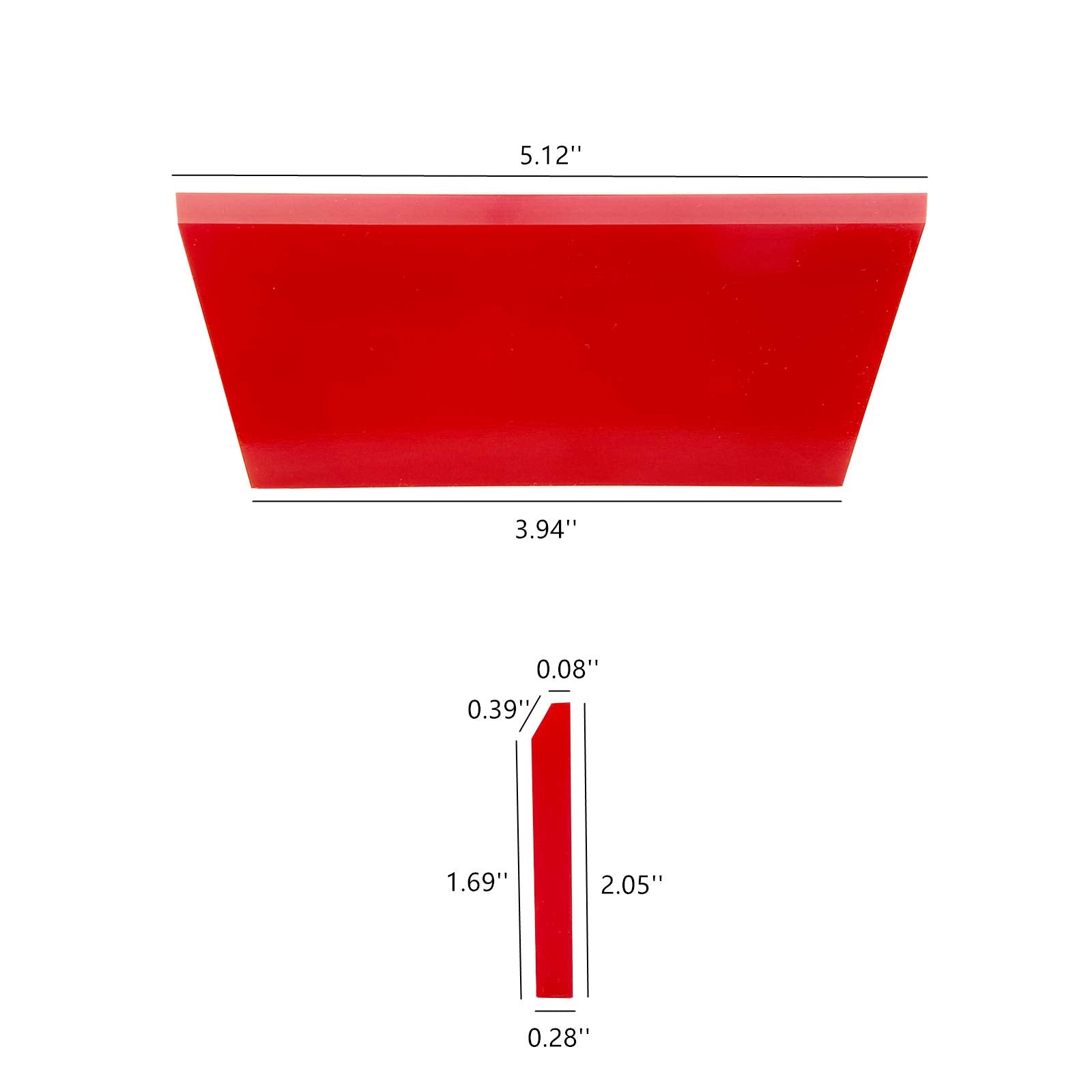 CARTINTS 2pack Squeegee Blades Replacement Mini Squeegee, 5.1x 2 inch, for Cleaning Glass, Shower Door and Car Windows and Screen Printing,Red