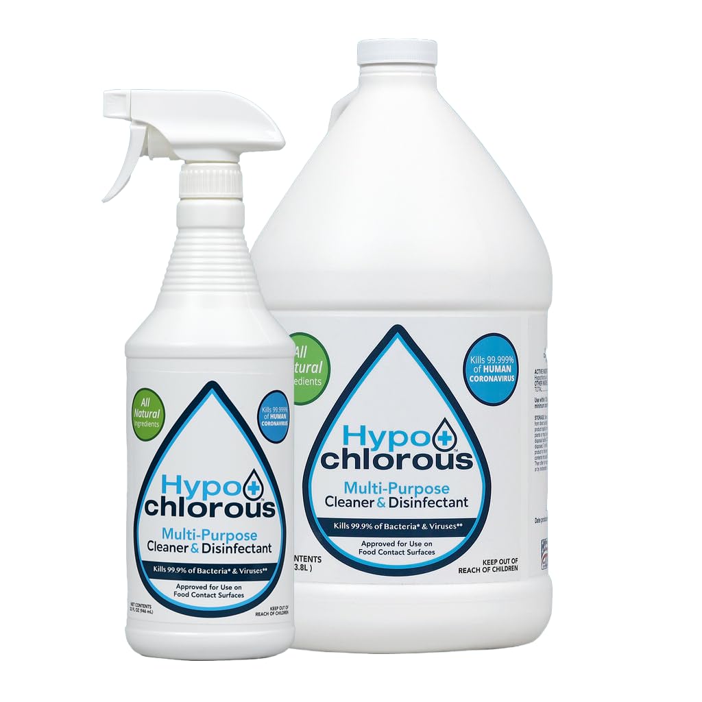 Hypo+Chlorous Hypochlorous Acid Spray For Home 32oz - Cleaner & Disinfectant - Safe for Kids & Pets - Multi-Purpose Hypochlorous Acid Cleaner