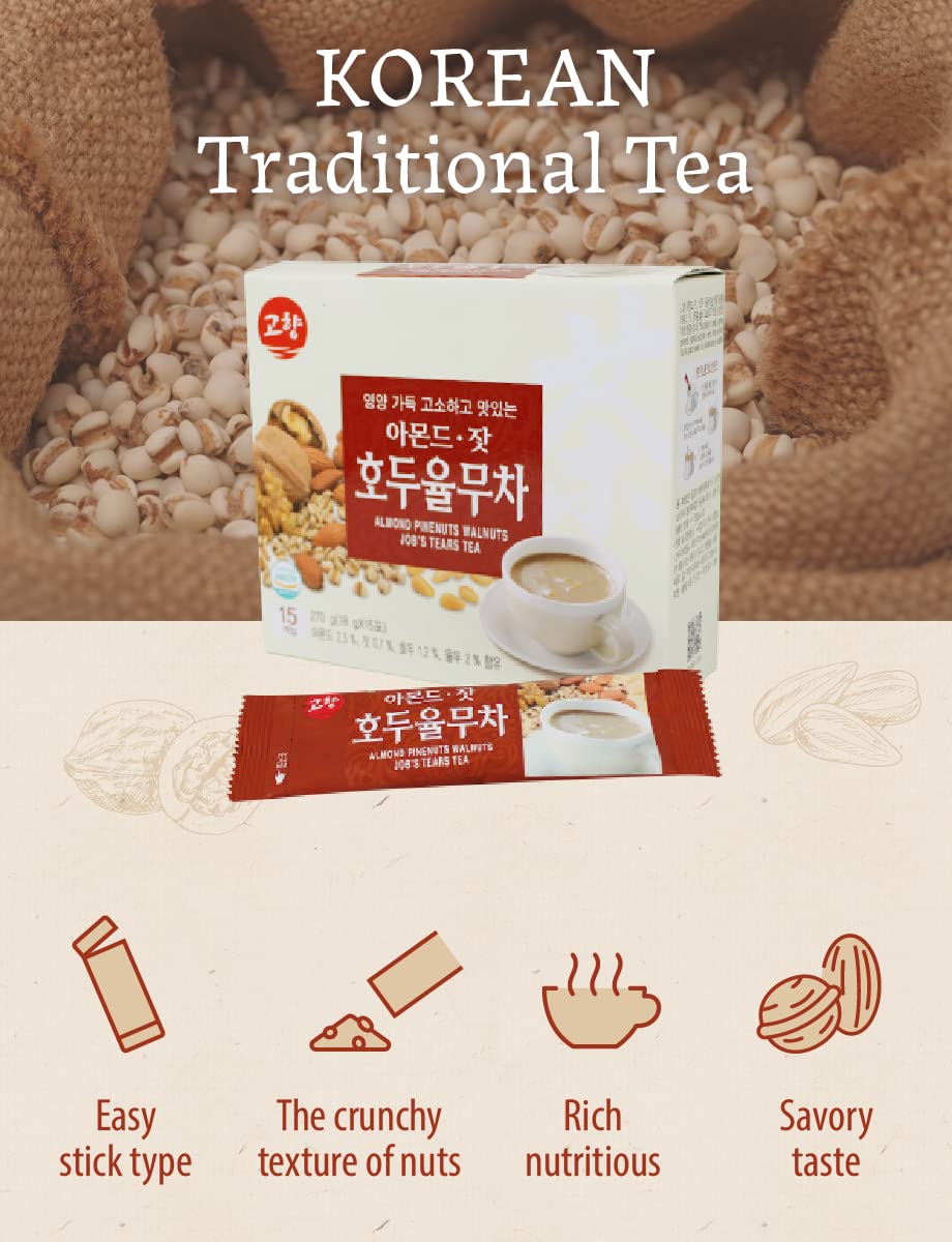 Adderenity KOREAN Traditional Tea Almond Pinenuts Walnuts Job's Tears Tea (18g x 15 Tea Bags) - GOHYANG