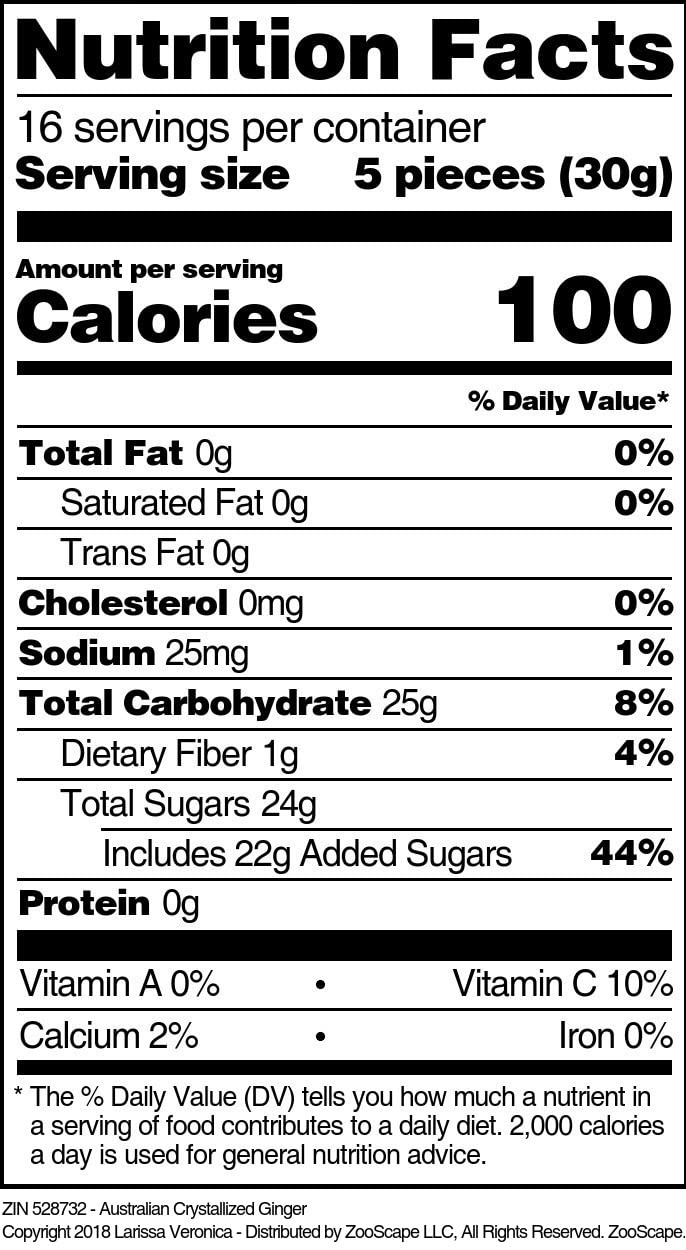 Australian Crystallized Ginger (16 oz, ZIN: 528732) - 3 Pack