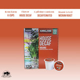 KING BUY BOX Cup 1 PCS Bundle with Organic House Decaf Coffee K-Cups, 120 Count. compatible with Kirkland Signature